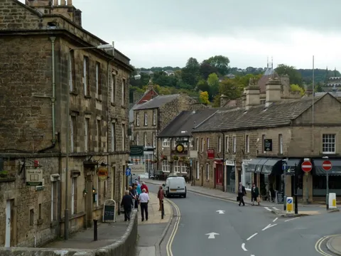 A stone-built street in Bakewell town centre