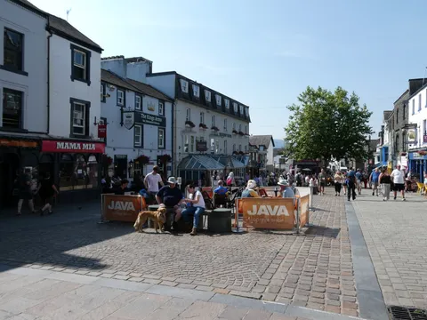 A sunny afternoon on Keswick's Market Square