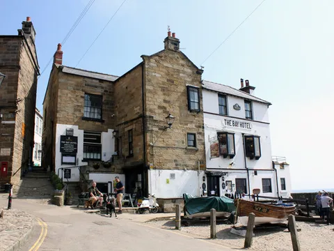 The Bay Hotel at the Dock, Robin Hood's Bay, at the foot of the village