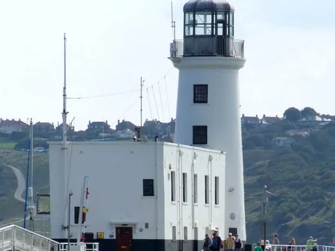 The lighthouse on Scarborough's harbour wall
