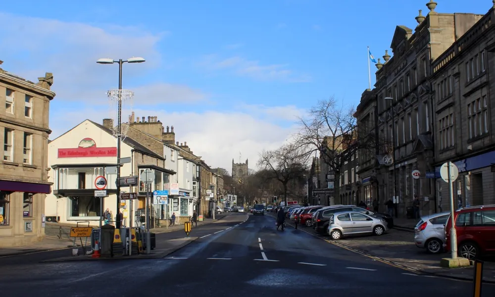 High Street, Skipton, looking towards Holy Trinity Church