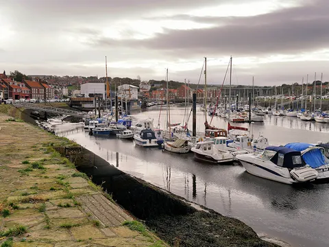 Moored boats on the River Esk, Whitby Harbour